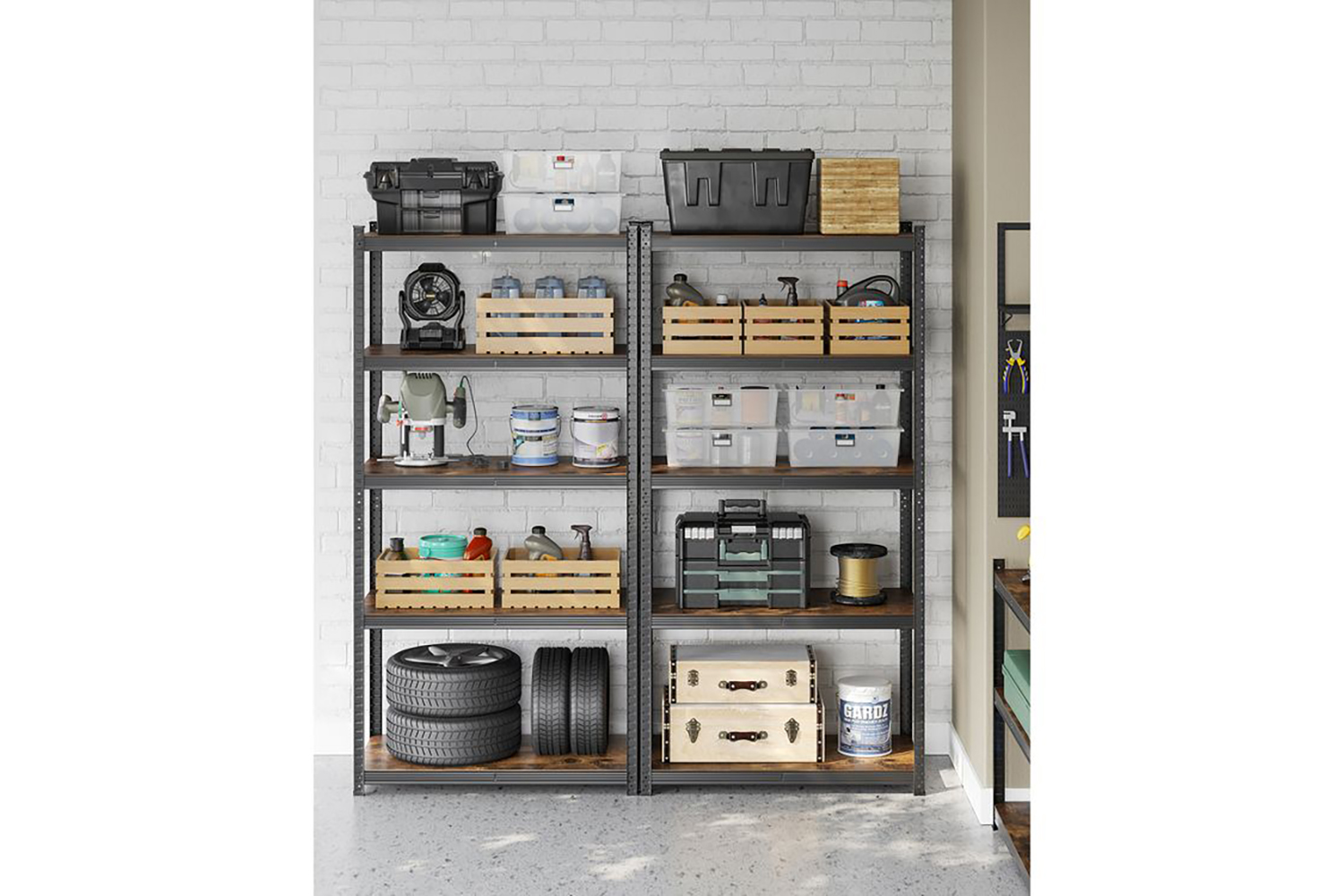 Songmics GLR050B11 Standing Shelf with Metal Frame