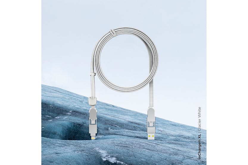 Rolling Square inCharge XL Cable | Glacier White | 2m