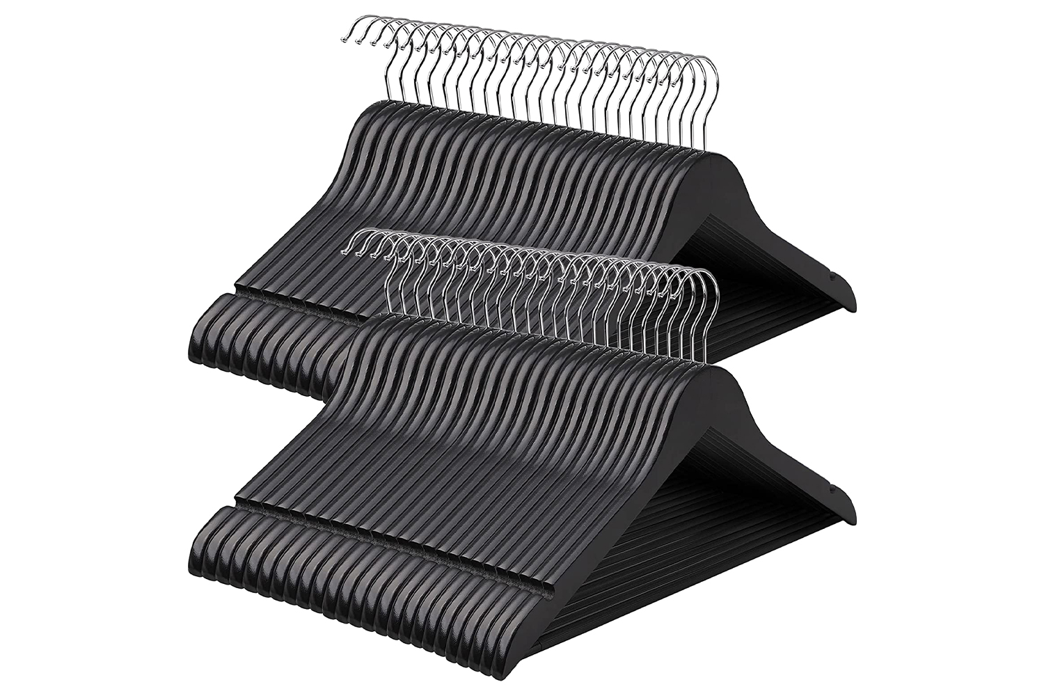 Songmics CRW02B-50 Wooden Hangers | Set of 50