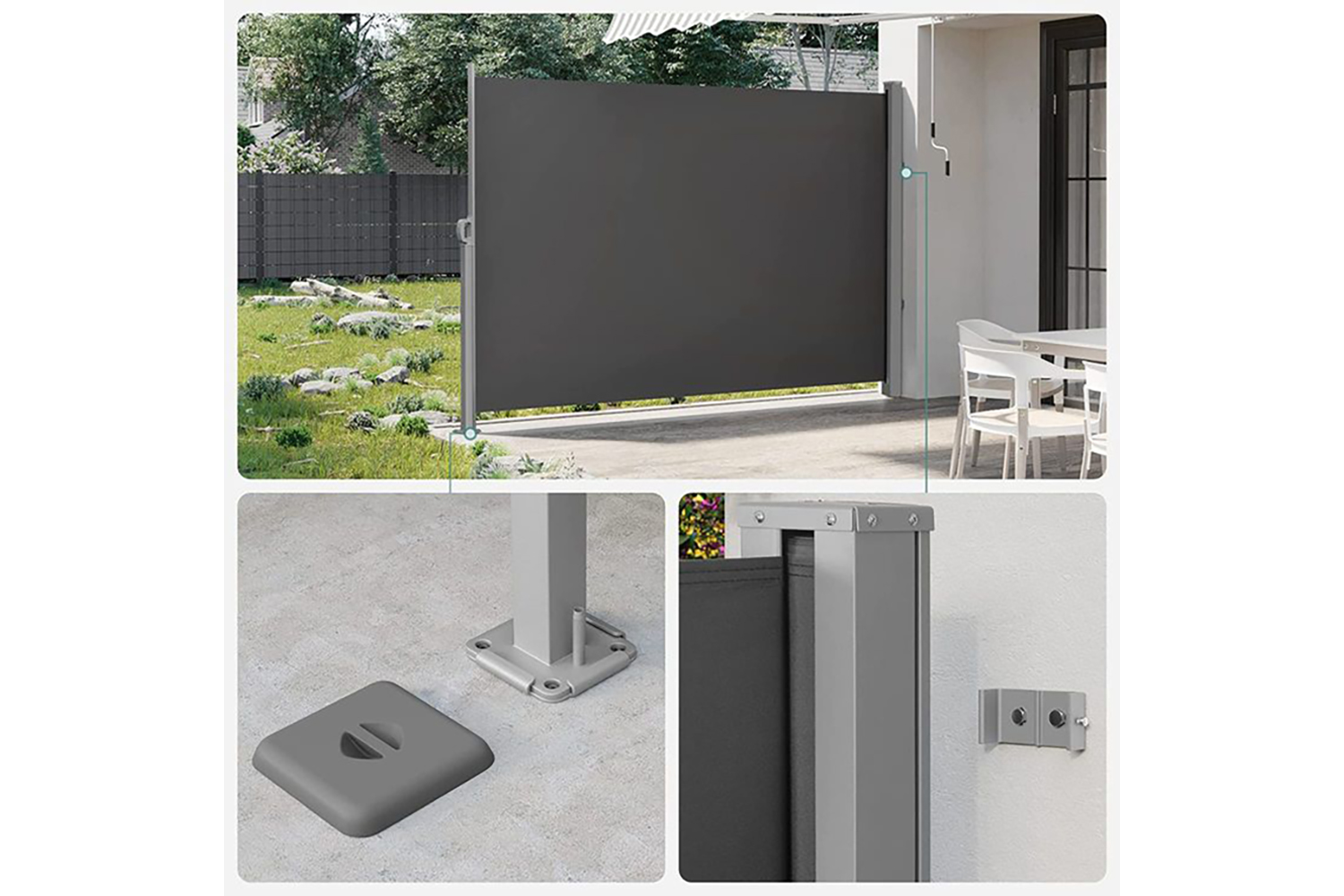 Songmics GSA589G01 Side Awning Anthracite Ireland