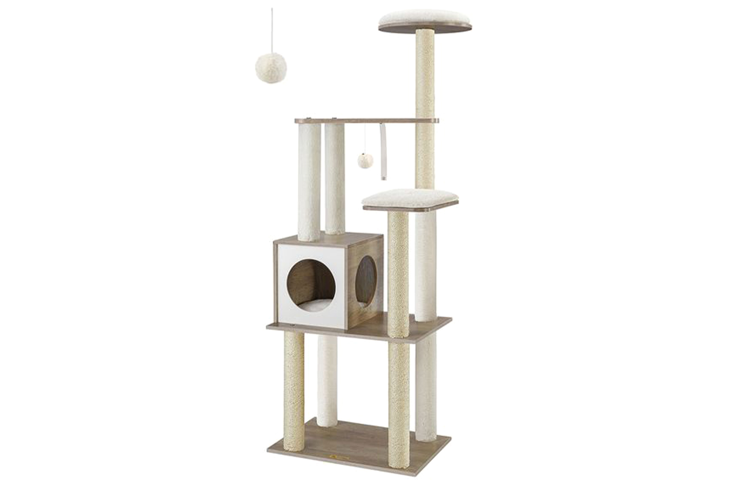 Feandrea PCT166G01 Scratching Post with Removable Cushions | Greige