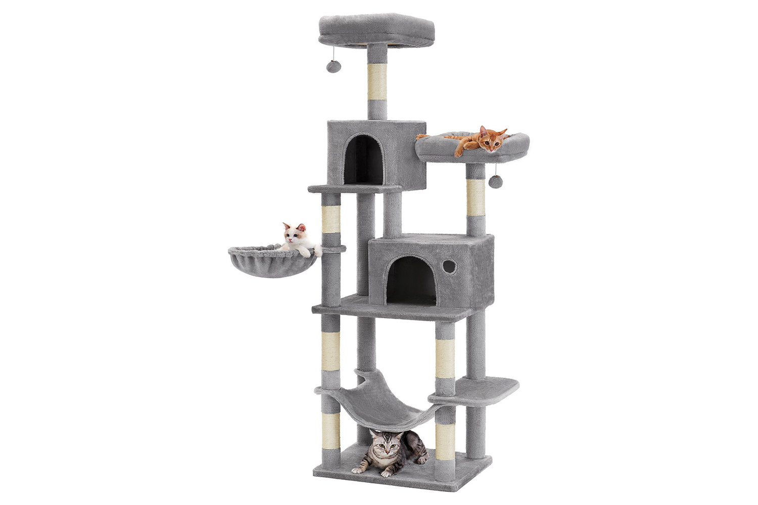 Feandrea PCT196W01 Scratching Post with Removable Covers | Light Gray