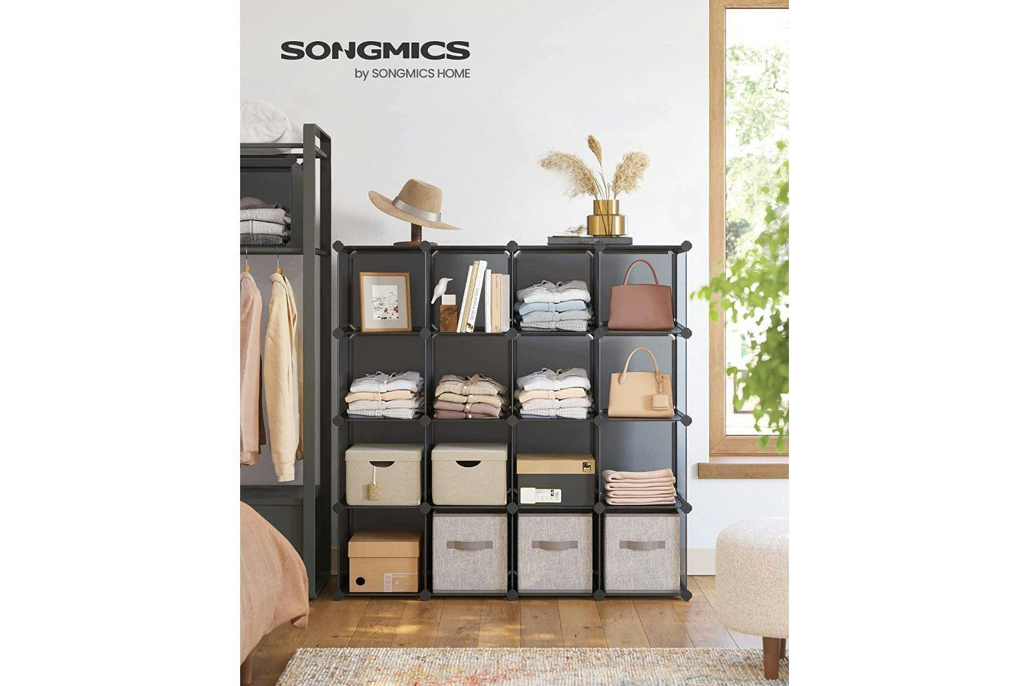 Songmics LPC442G01 16 Cube Shelf System Shoe Rack
