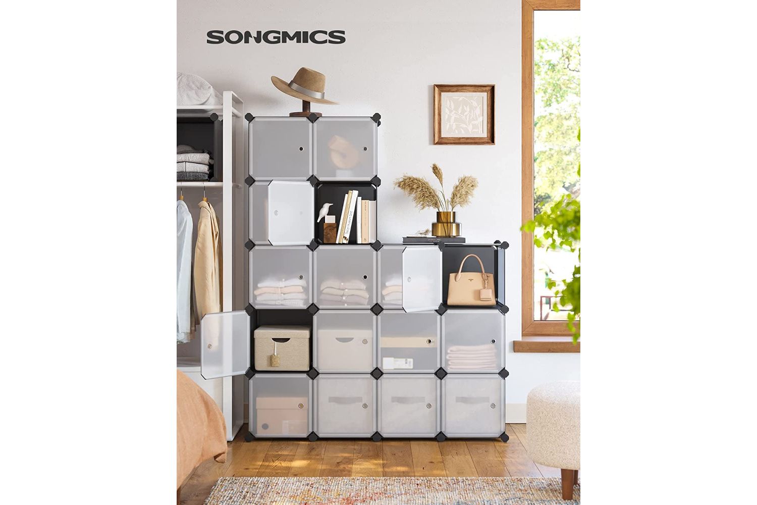 Songmics LPC443G01 16 Cube Shelf System Shoe Rack