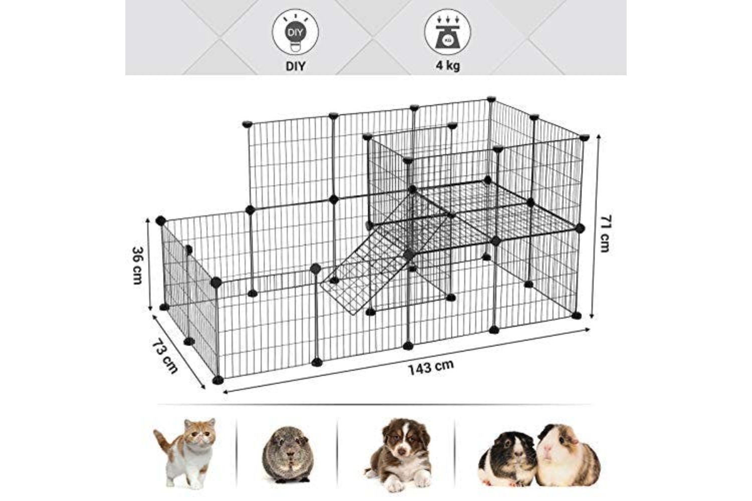 Songmics LPI06H Modular enclosure 2 levels Pet Cage Ireland