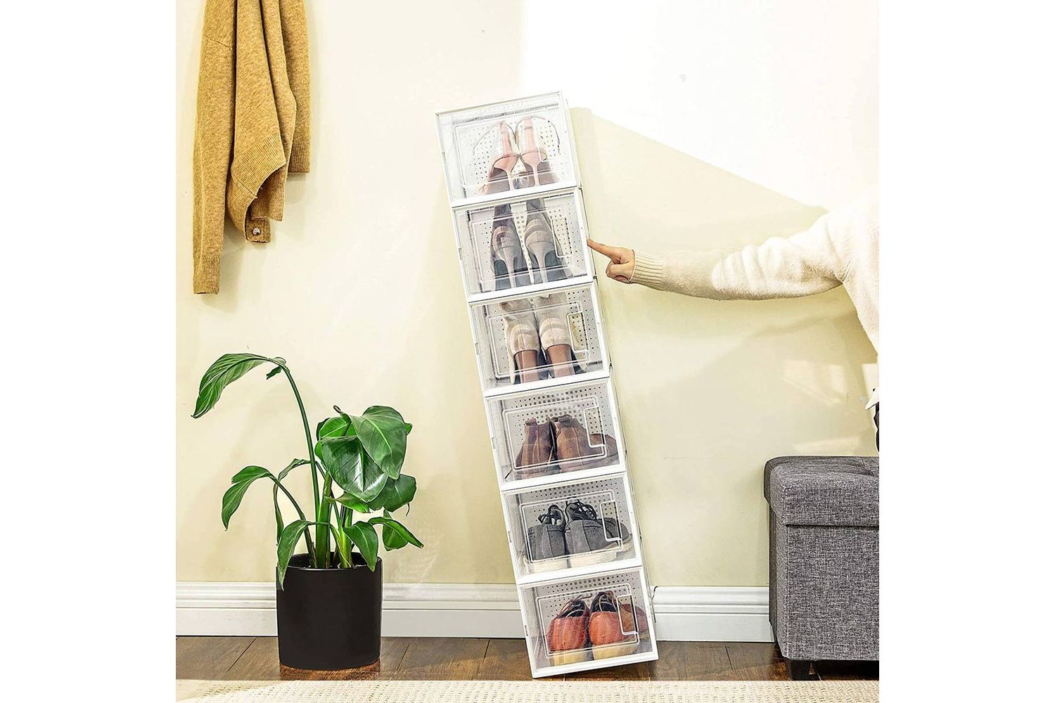 Songmics LSP08MWT 8 Transparent Shoe Boxes