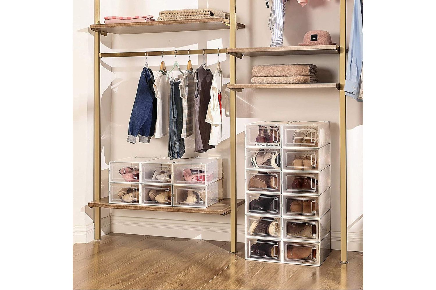 Songmics LSP08SWT Foldable 8 Transparent Shoe Boxes