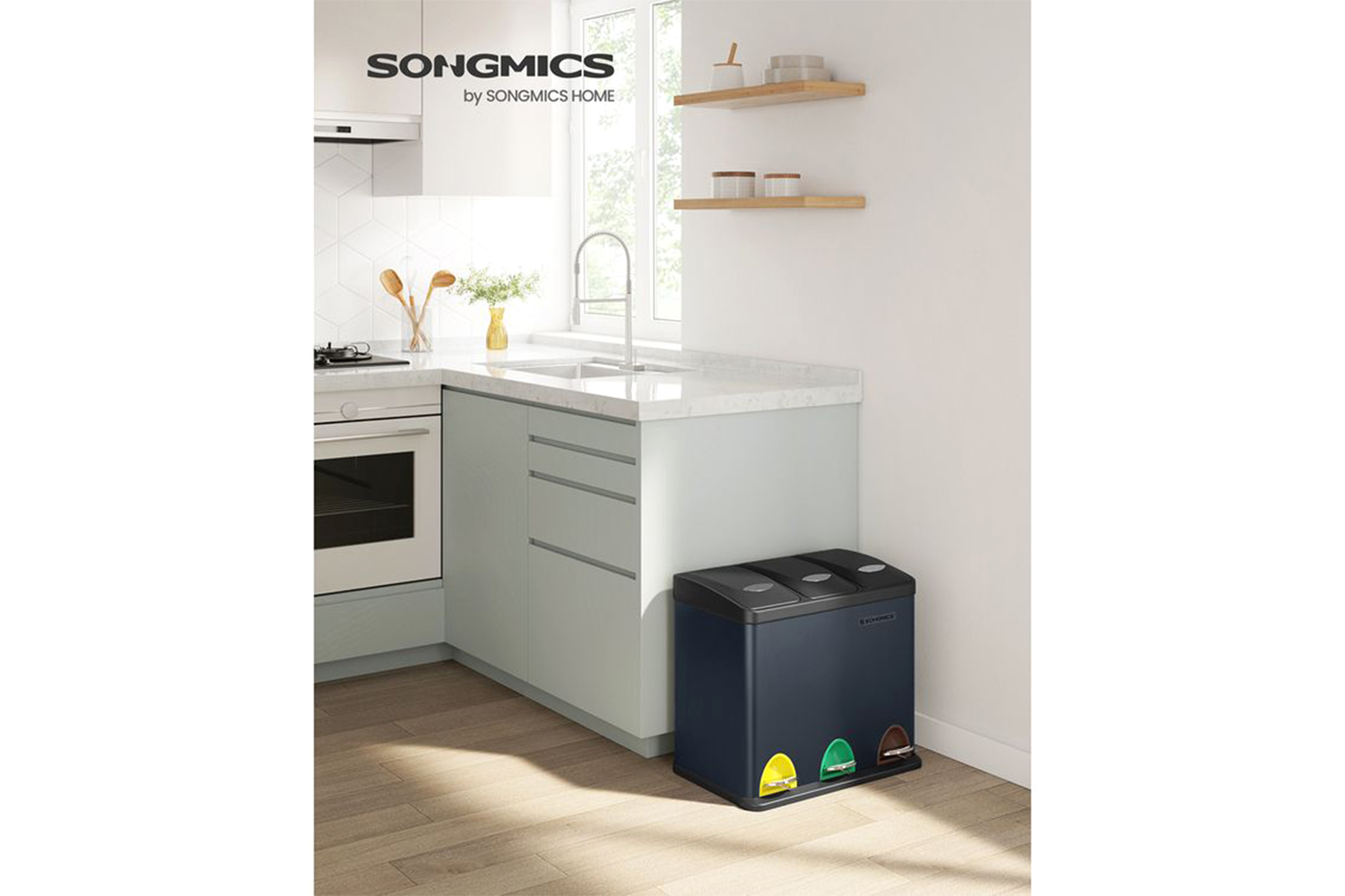 Songmics LTB24GS Garbage Can for Kitchen