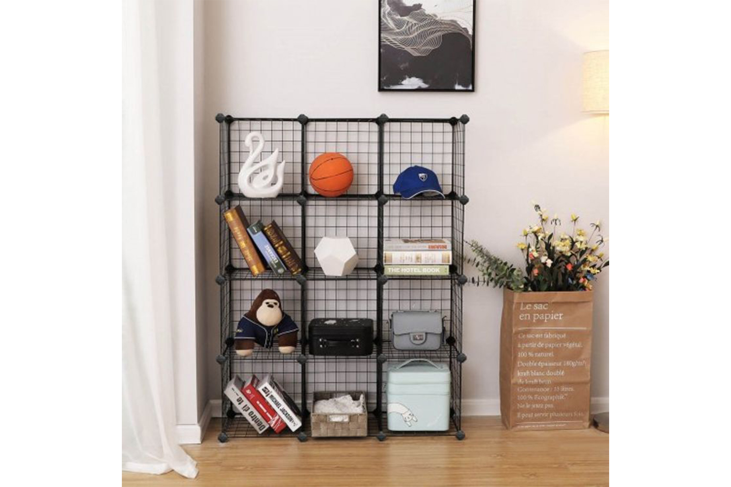 Songmics LPI34H Plug-in Shelving System with 16 Grid Cubes