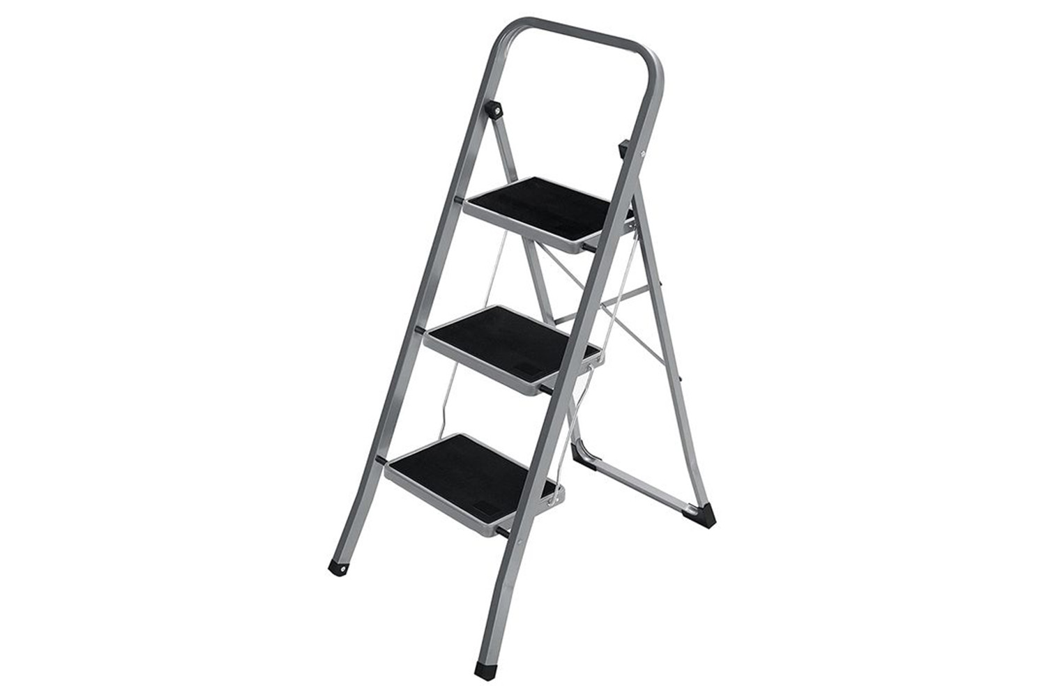 Songmics GSL003GY01 Step Stool With 3 Steps | Grey & Black