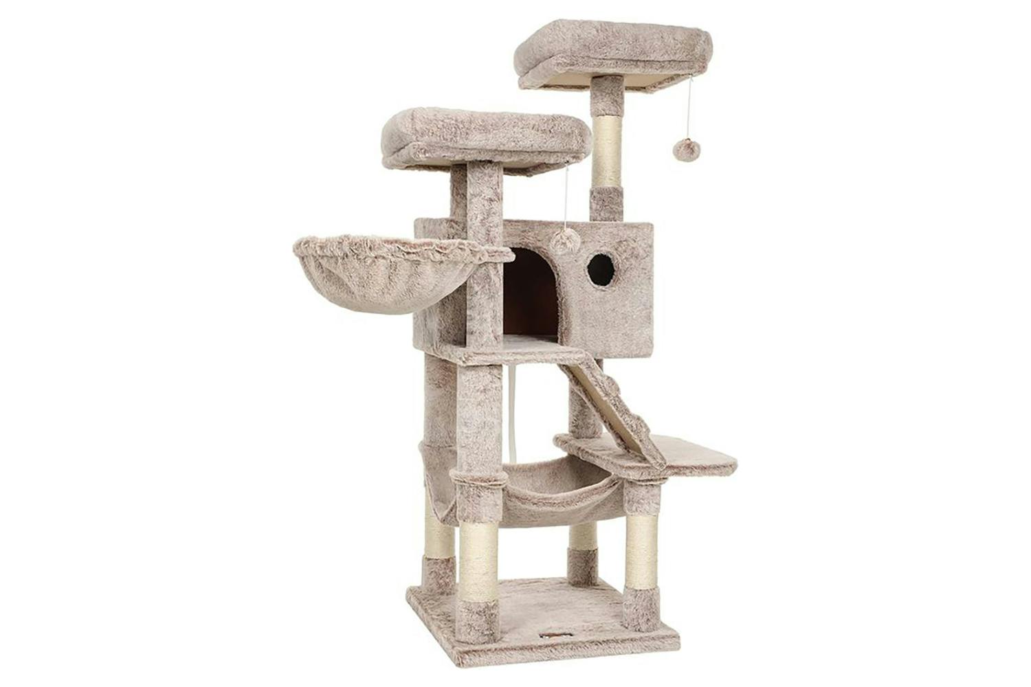 Feandrea PCT162M01 Cat Tree with Soft Cover | Light Brown