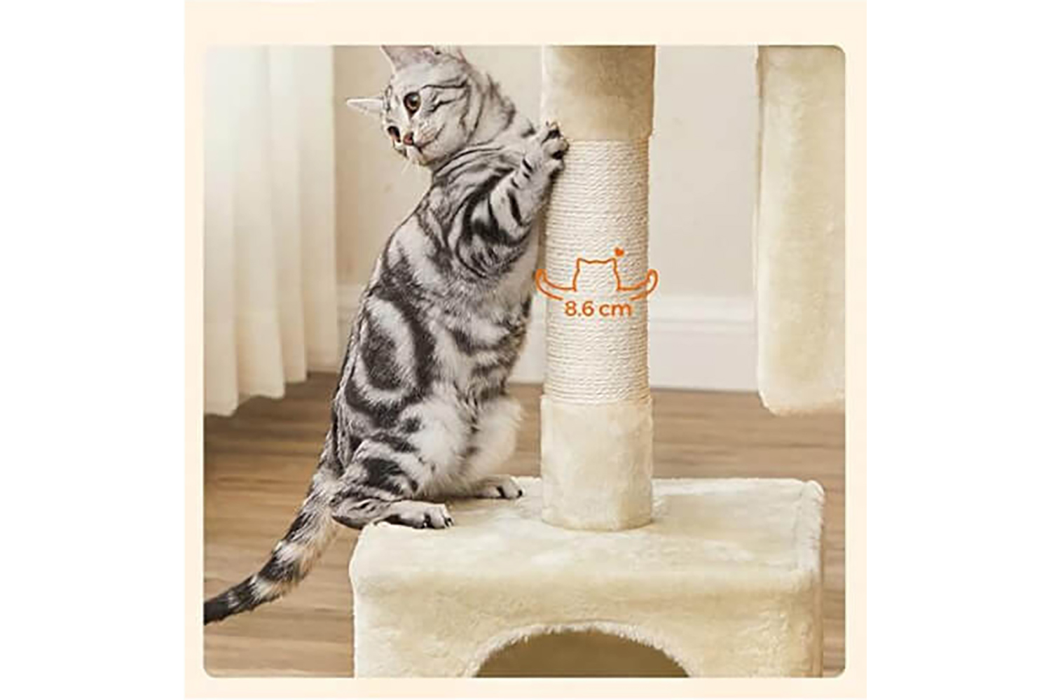 Feandrea PCT61MV1 Scratching Post for Cats with Two Caves