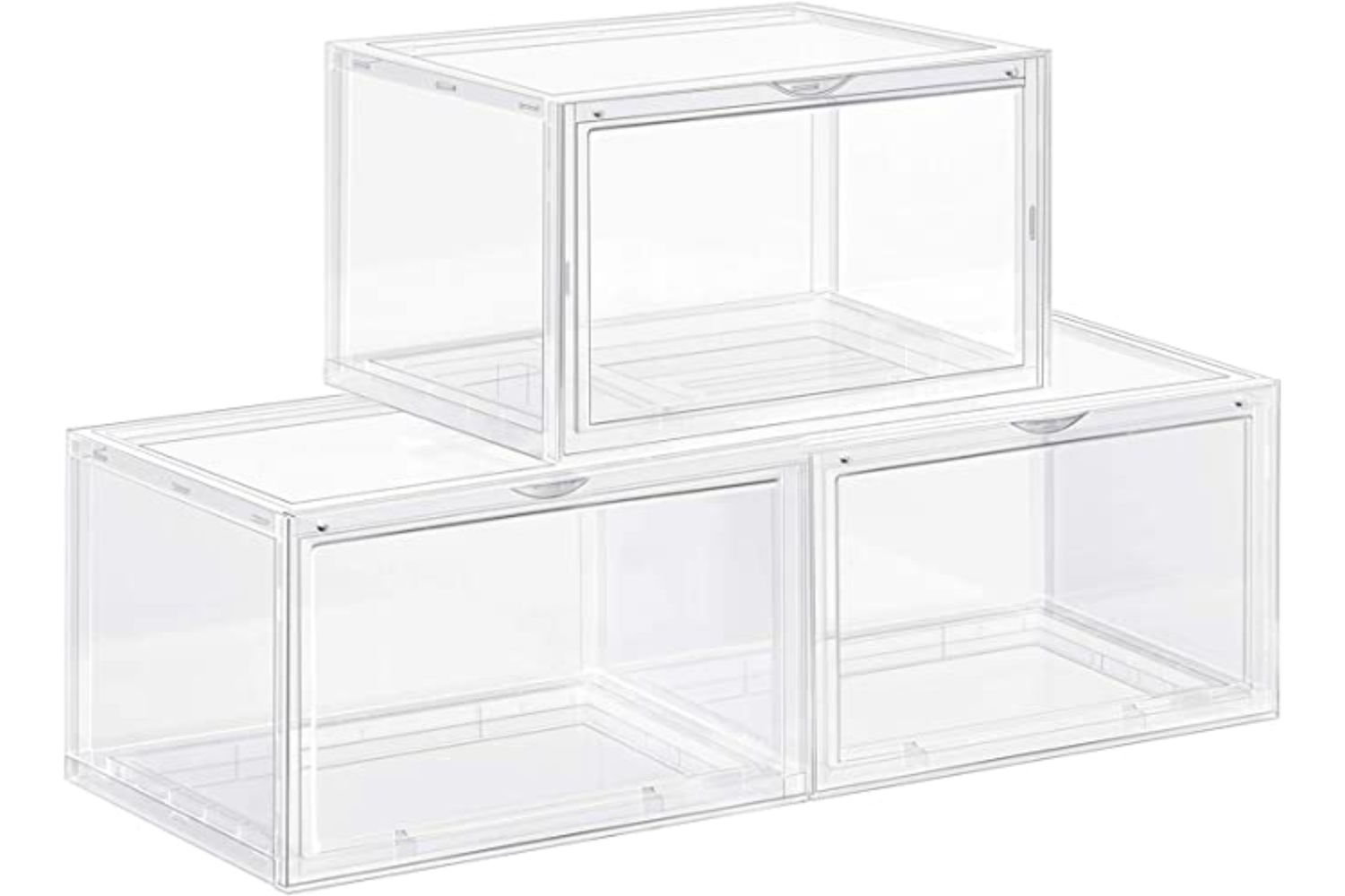 Songmics LSP03CW Pack of 3 Stackable Shoe Organizers