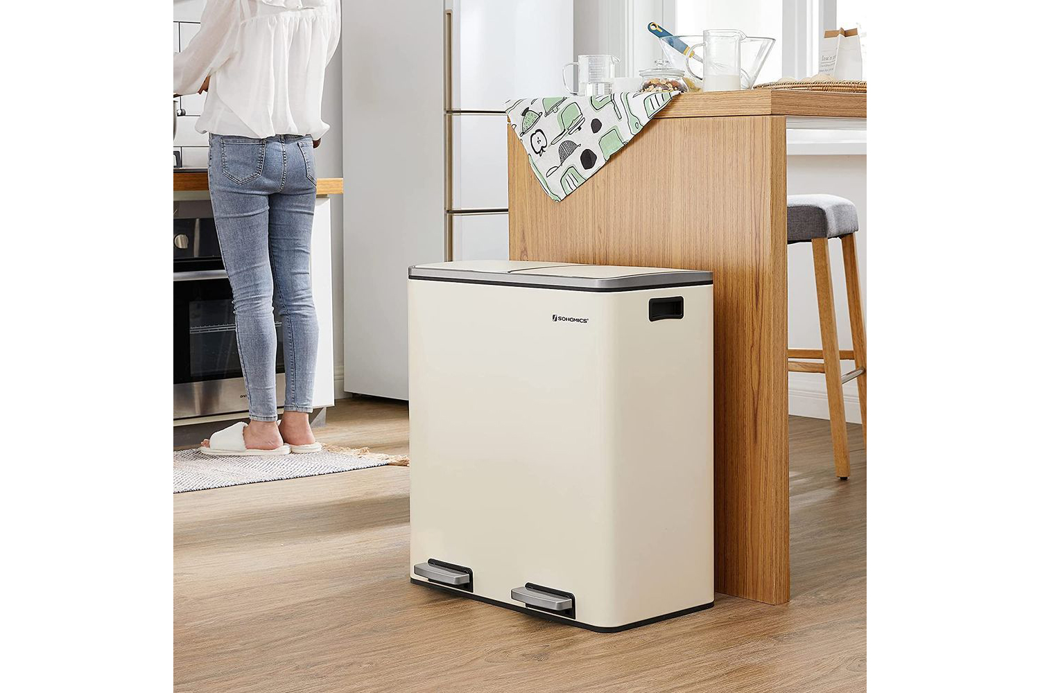 Songmics LTB060A01 Metallic 2 x 30L Bin