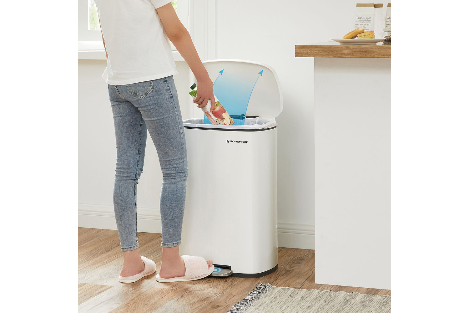 Songmics LTB101W01 50L Rubbish Bin