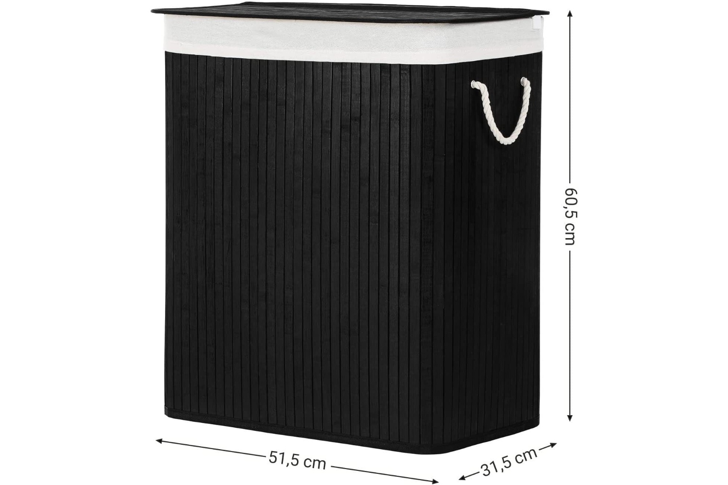 Songmics LCB64BK Bamboo Laundry Basket with 2 Compartments Ireland