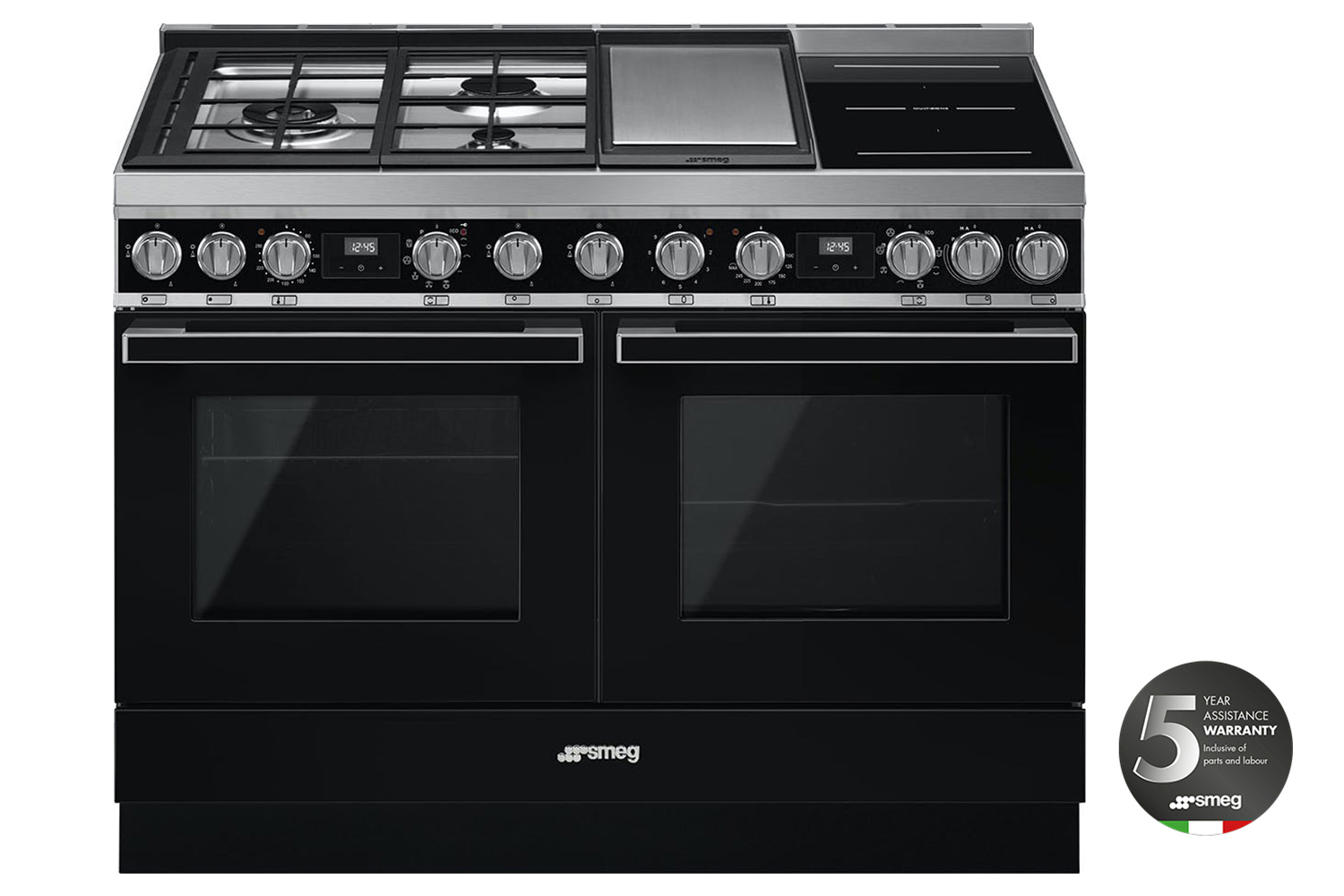 Smeg 120cm Portofino Dual Fuel Range Cooker | CPF120IGMPBL | Black