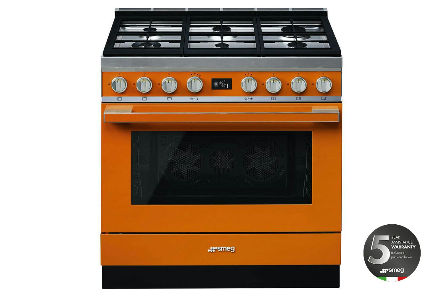 Smeg Portofino 90cm Dual Fuel Range Cooker | CPF9GPOR | Orange
