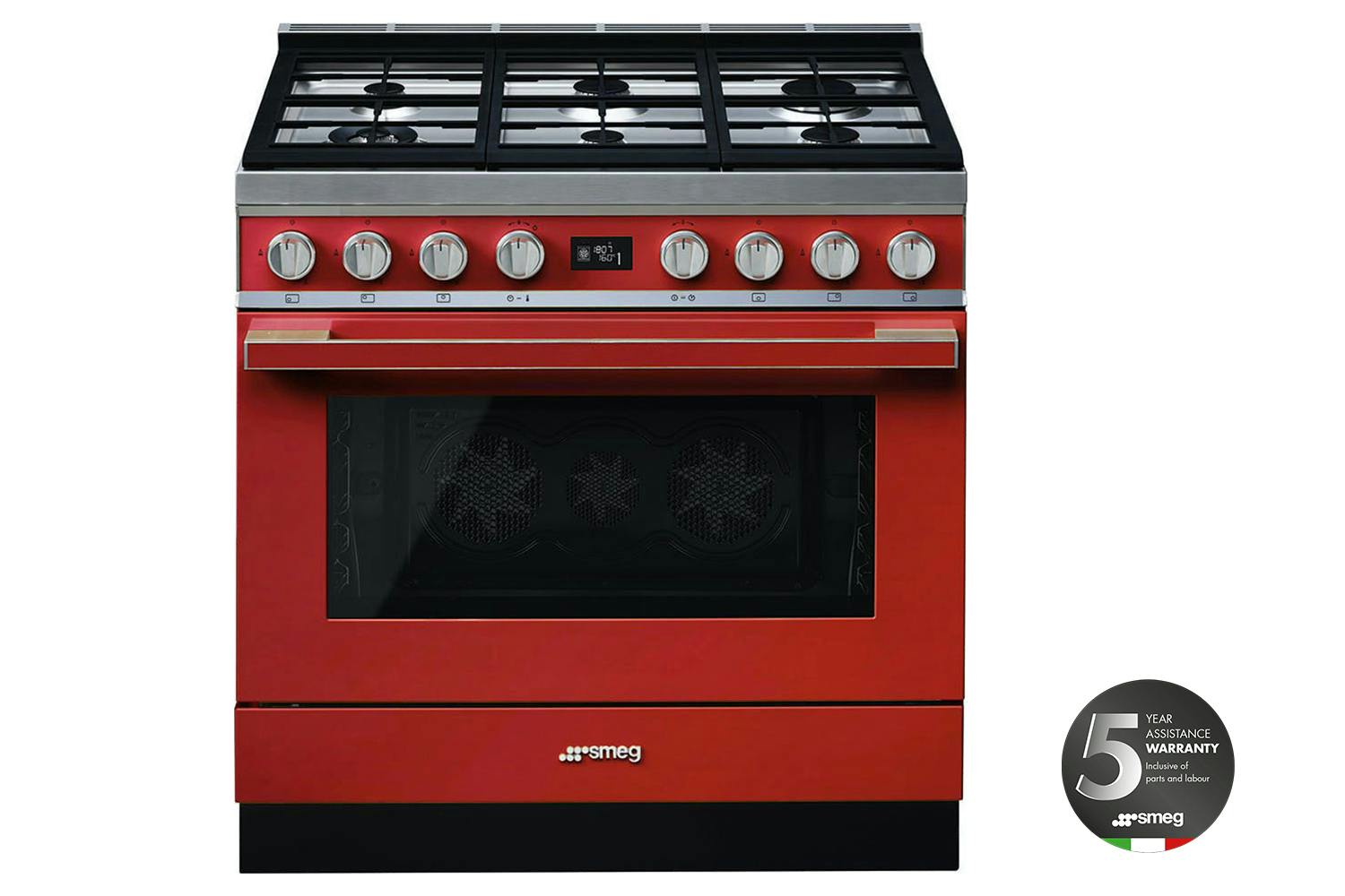 Smeg Portofino 90cm Dual Fuel Range Cooker | CPF9GPR | Red