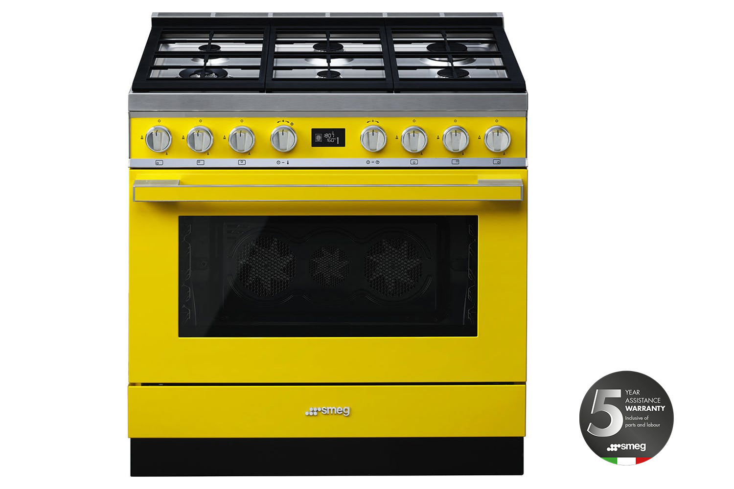 Smeg Portofino 90cm Dual Fuel Range Cooker | CPF9GPYW | Yellow