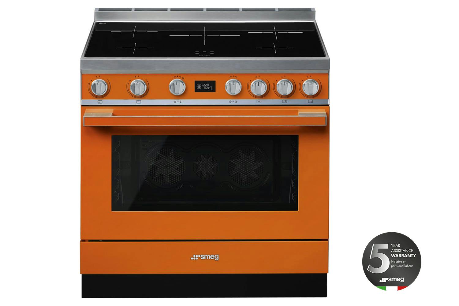 Smeg 90cm Portofino Aesthetic Electric Induction Cooker | CPF9IPOR | Orange
