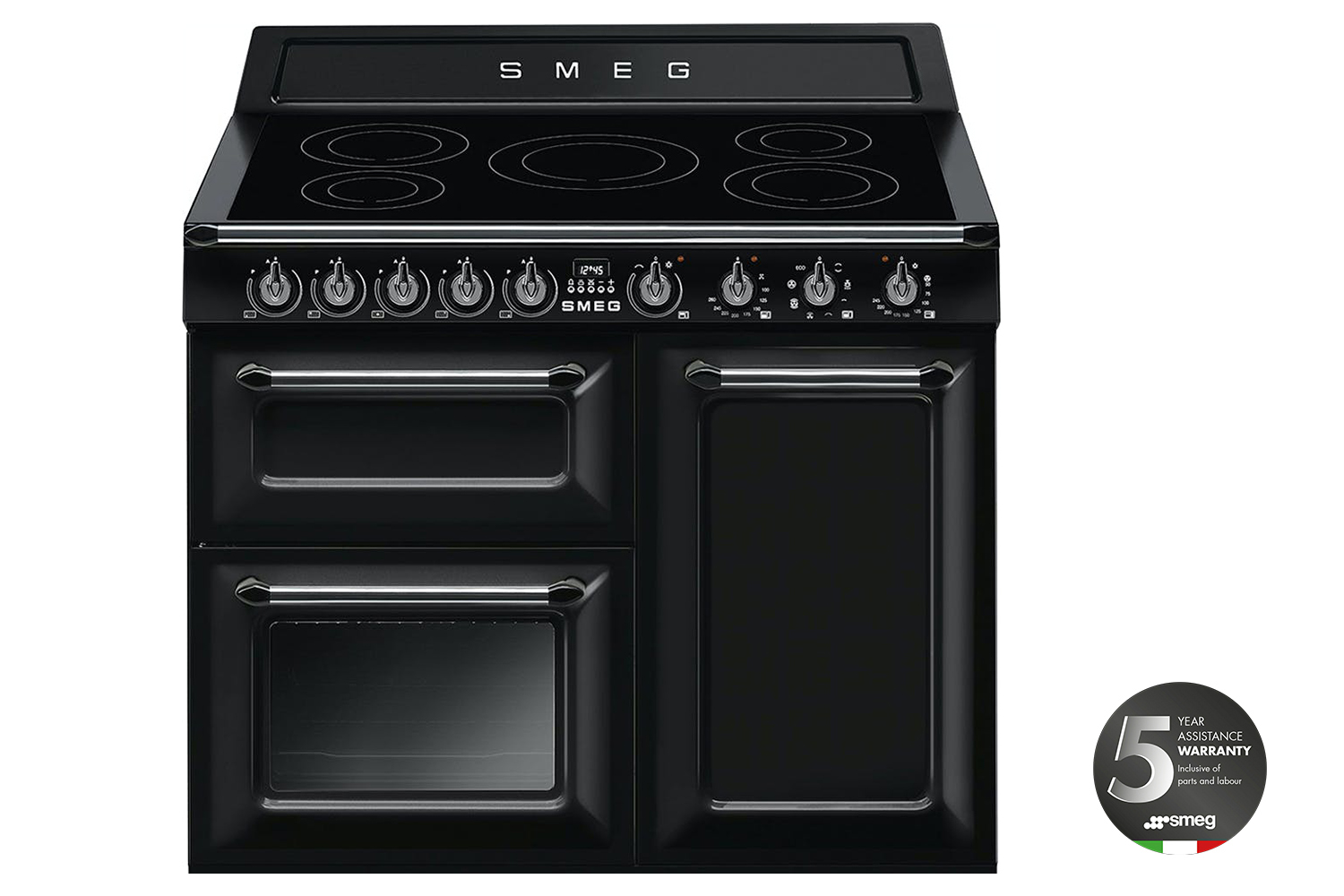 Smeg 100cm Victoria Electric Cooker with Induction Hob | TR103IBL2 | Black