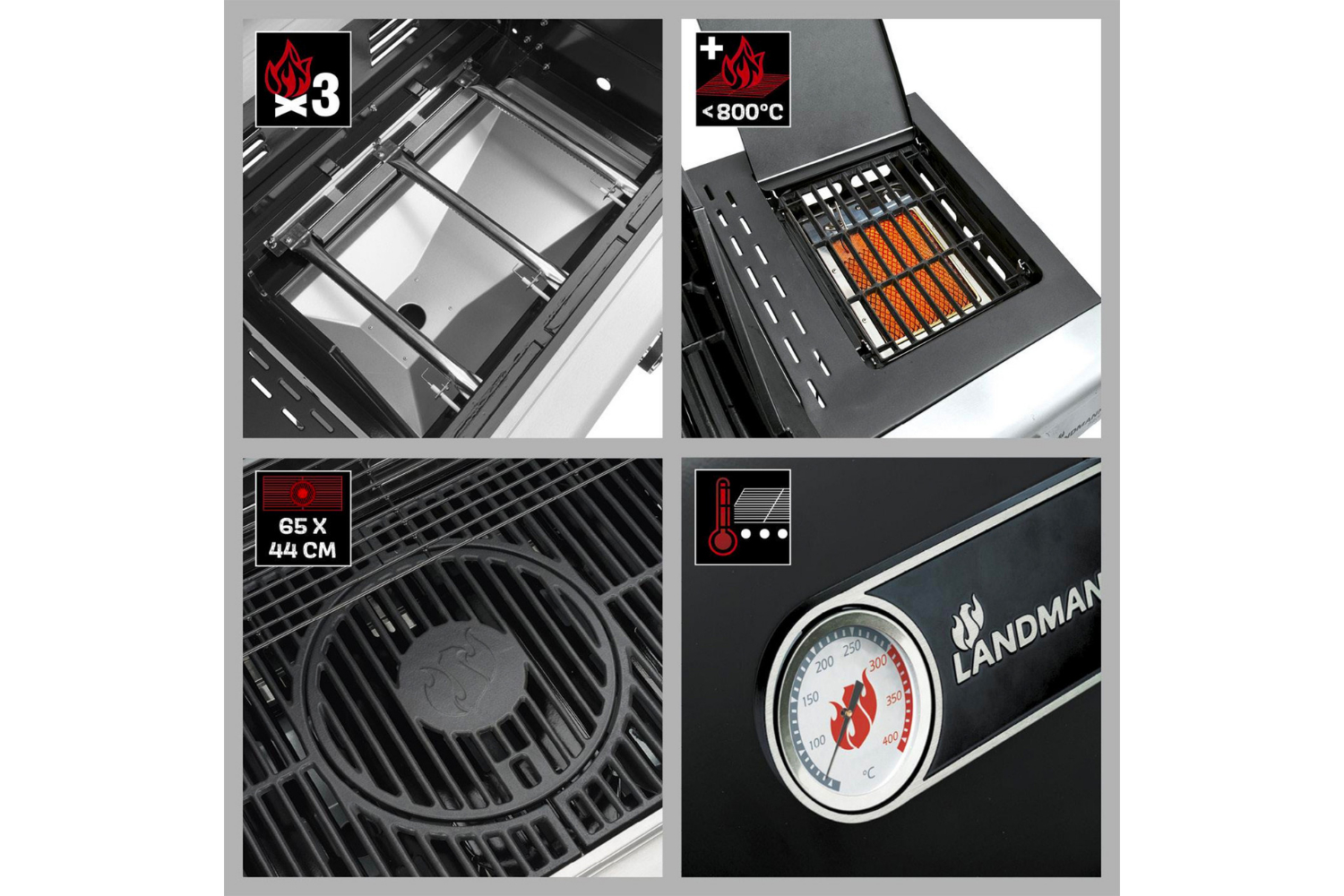 Landmann 12958 Triton Cook 3.1 3 Burner Gas BBQ Ireland