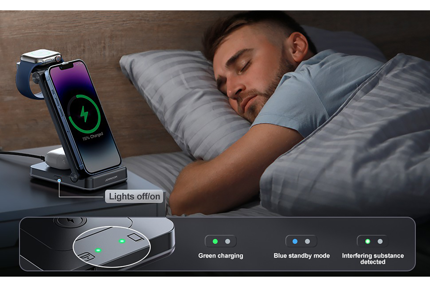 Joyroom 3-in-1 Foldable Wireless Magnetic Charging Station