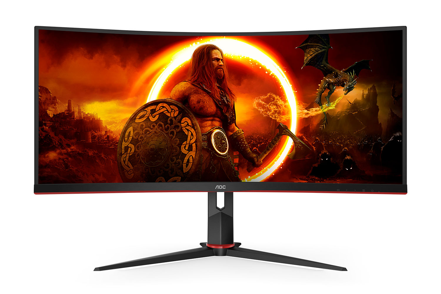 AOC 34" WQHD Curved Ultrawide Monitor 180HZ | CU34G2XP/BK