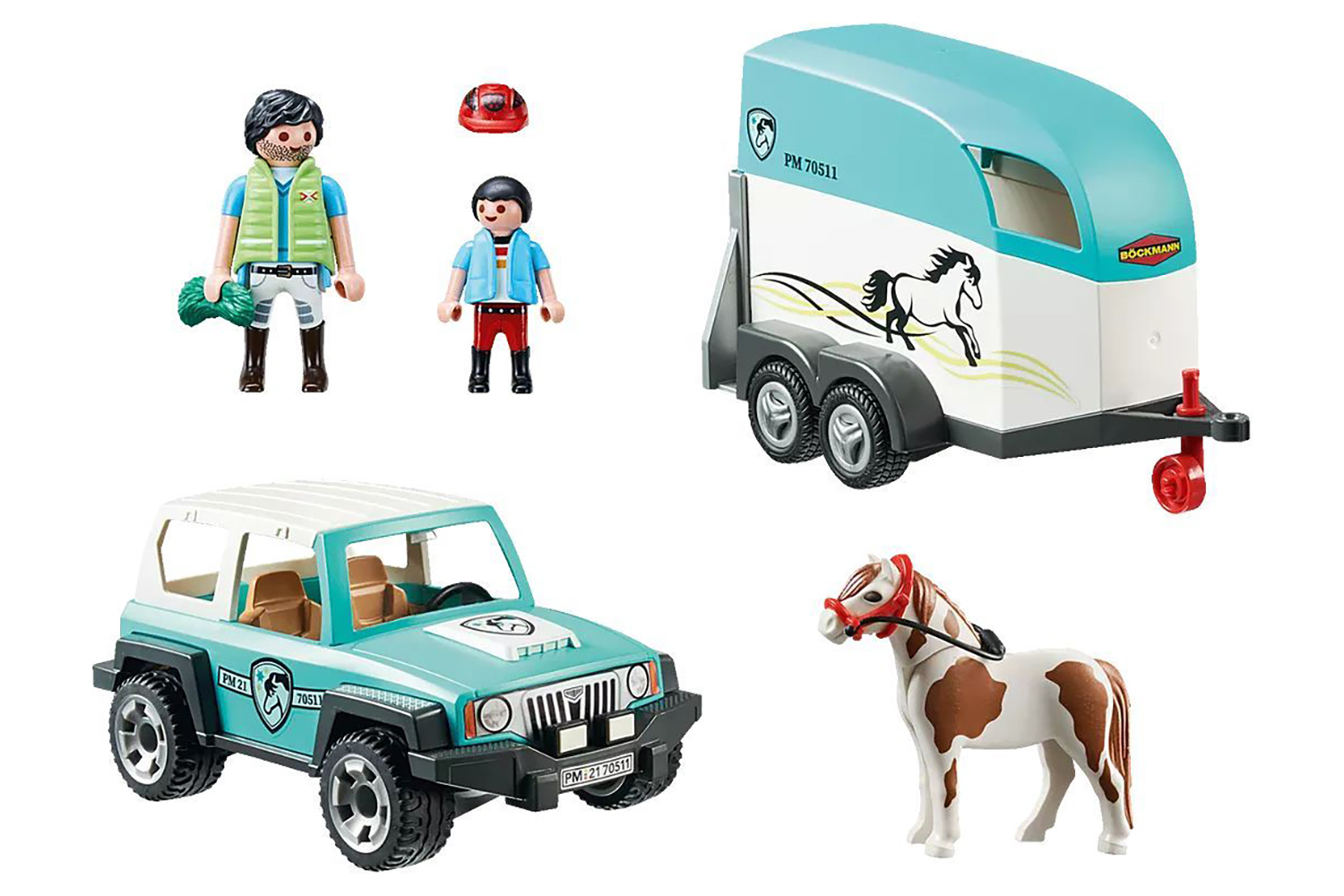 Playmobil 70511 Country Car With Pony Trailer