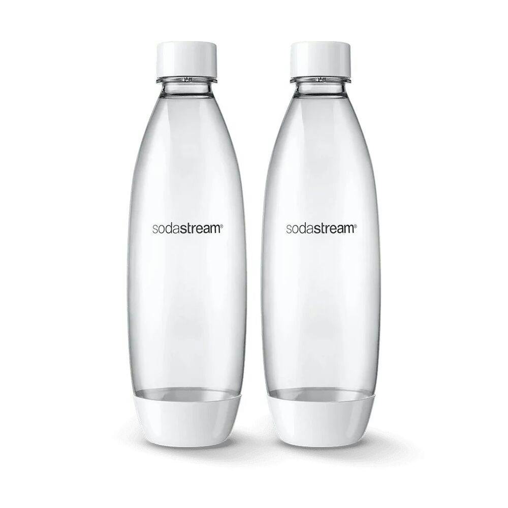 SodaStream 1L Slim Twin Pack Bottles | White