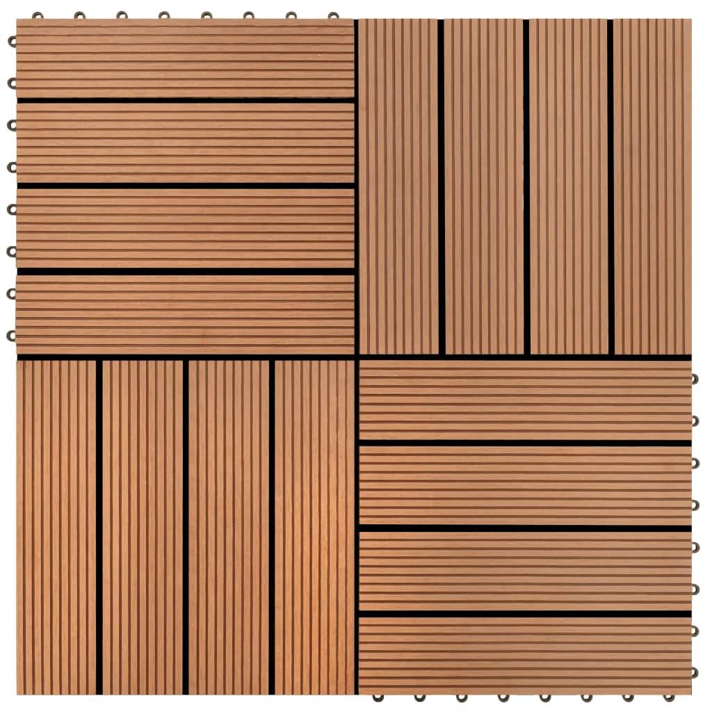 vidaXL 277796 22 Pcs Decking Tiles 30x30cm 2 Sqm Wpc Dark B