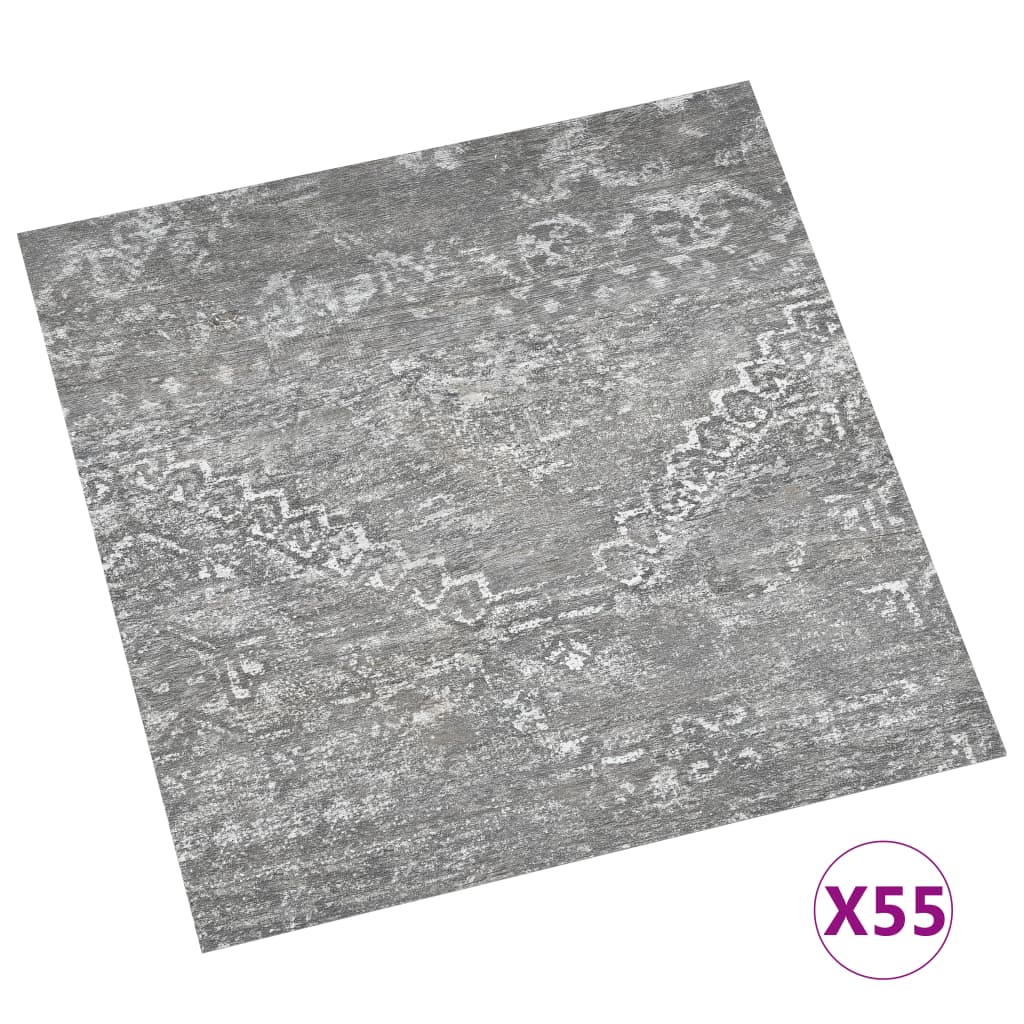 Vidaxl Self-adhesive Flooring Planks 55 Pcs Pvc 5.11 M² Concrete Grey