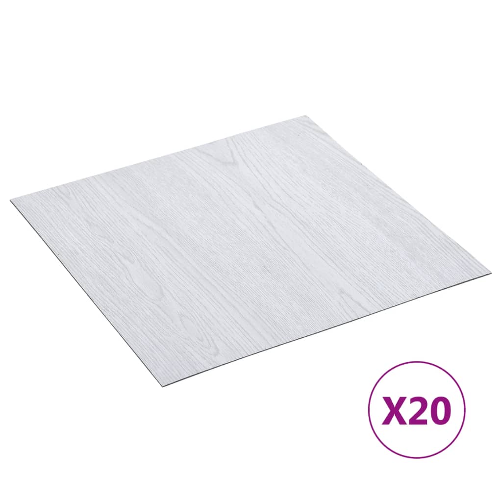 Vidaxl Self-adhesive Flooring Planks 20 Pcs Pvc 1.86 M² White