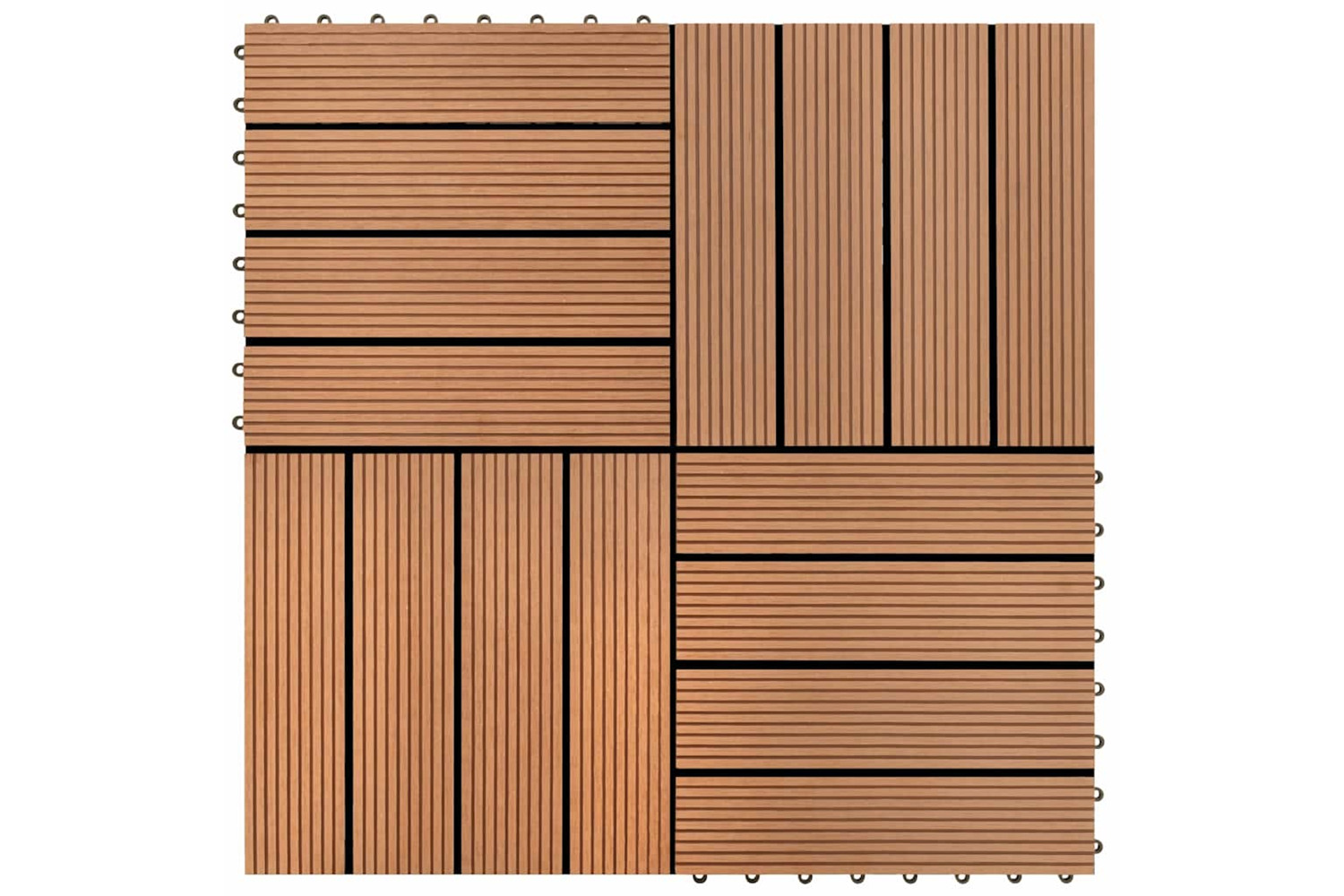 Vidaxl Wpc Tiles 30x30cm 11pcs 1m2 Brown