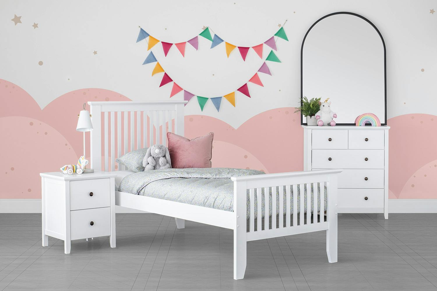 Wren Bed Frame | Singles | 3ft | High Footboard | Colour Options