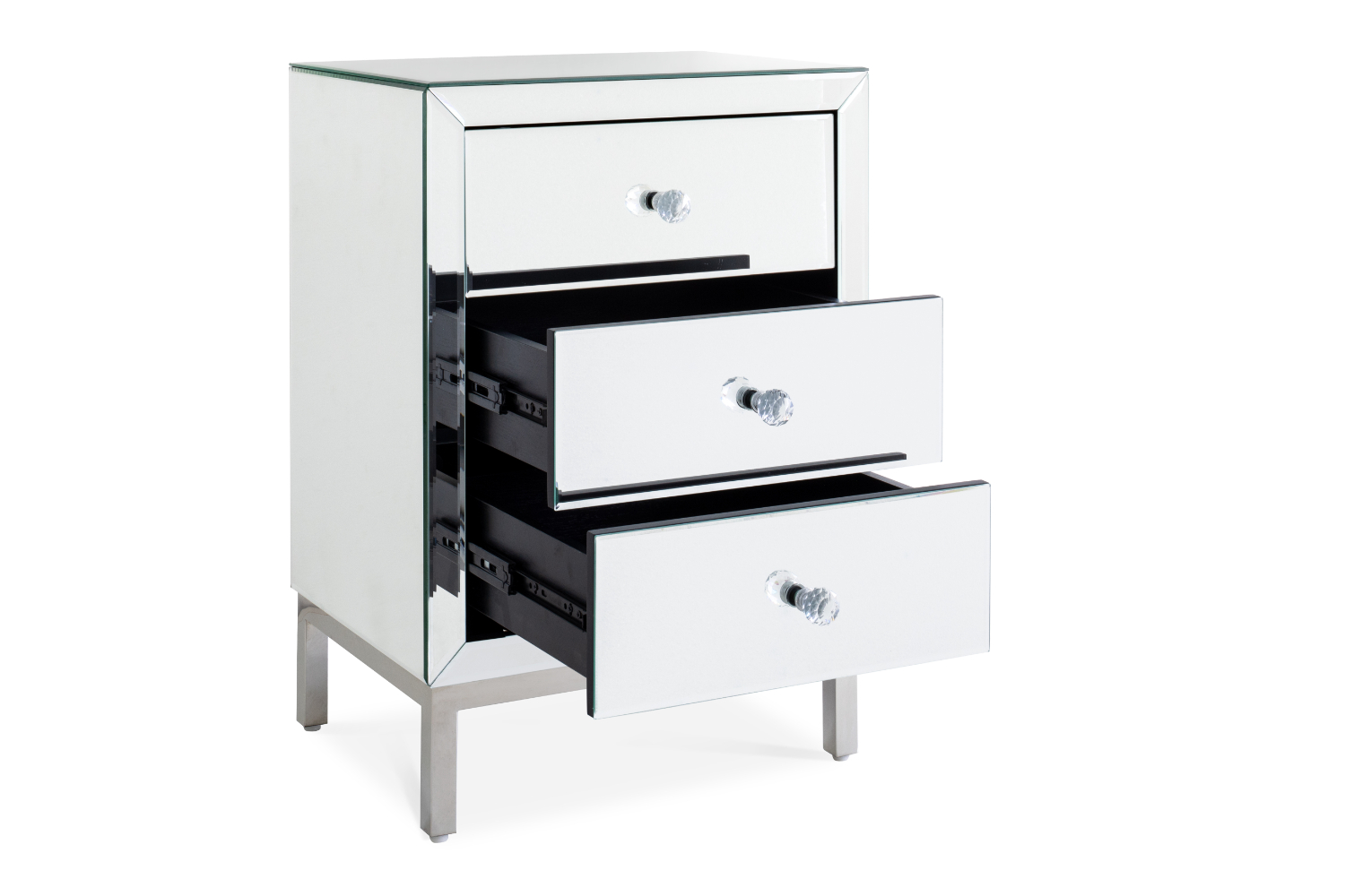 Mirrored deals bedside lockers