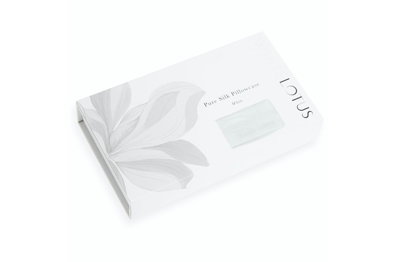White Lotus PR07-0006 19 Momme Pure Silk Pillowcase | White