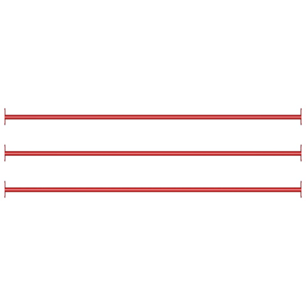 vidaXL 93200 Turning Bars 3 Pcs 125cm Steel Red