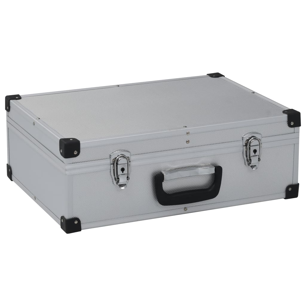 vidaXL 91846 Tool Suitcase 46x33x16cm Silver Aluminium