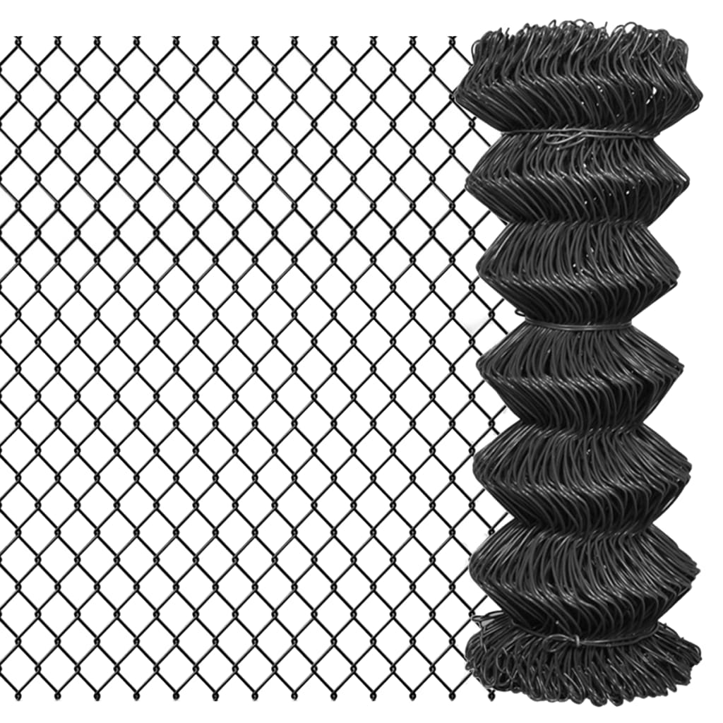vidaXL 142424 Chain Link Fence Steel 15x1 M Grey