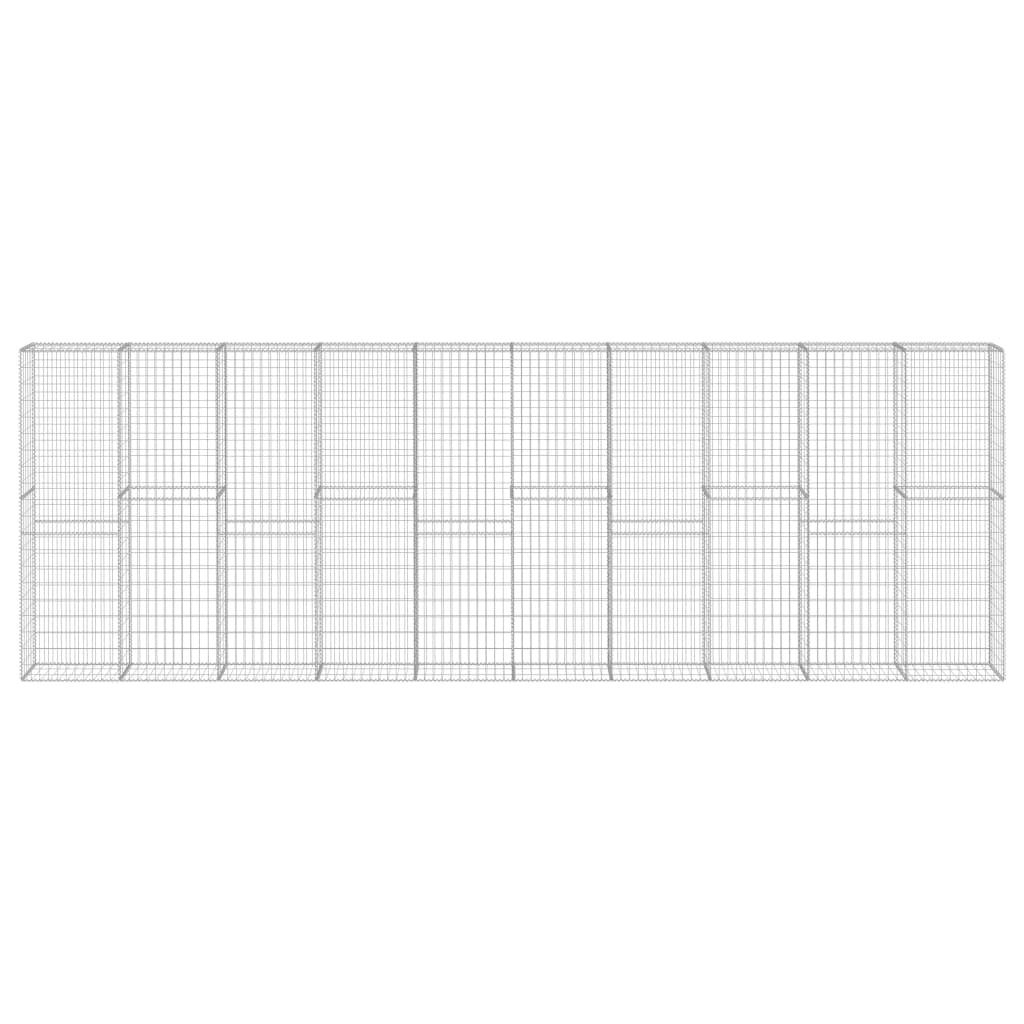 vidaXL 144915 Gabion Wall With Covers Galvanised Steel 600x30x200cm