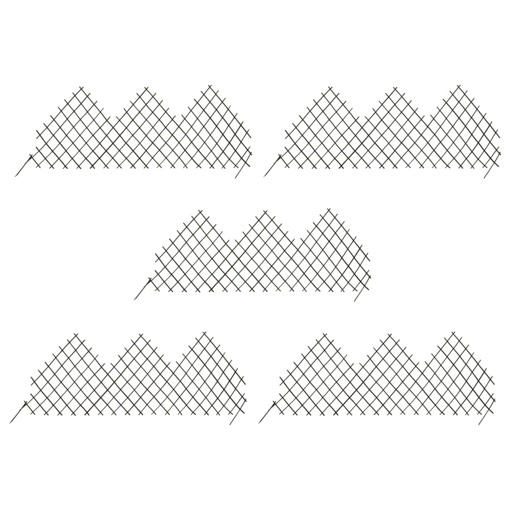 vidaXL 147794 Garden Trellis Fences 5 Pcs 170x75cm Willow