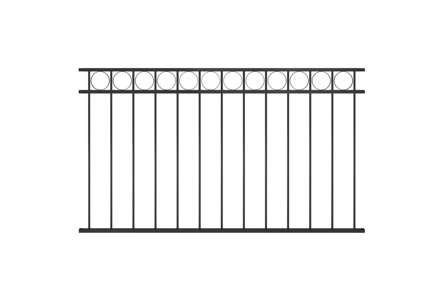 vidaXL 146316 Fence Panel Steel 1.7x0.8 M Black