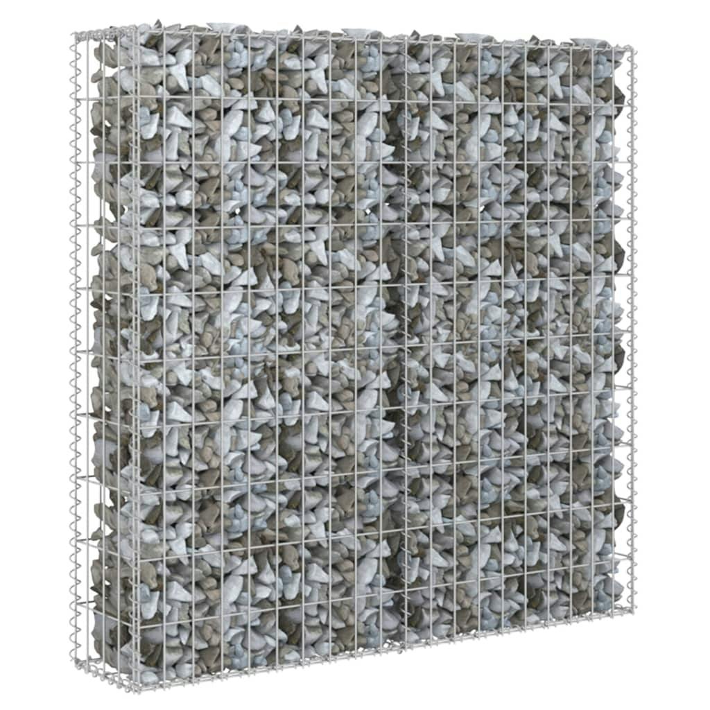 Vidaxl 143577 Gabion Wall With Covers Galvanised Steel 80x20x100 Cm