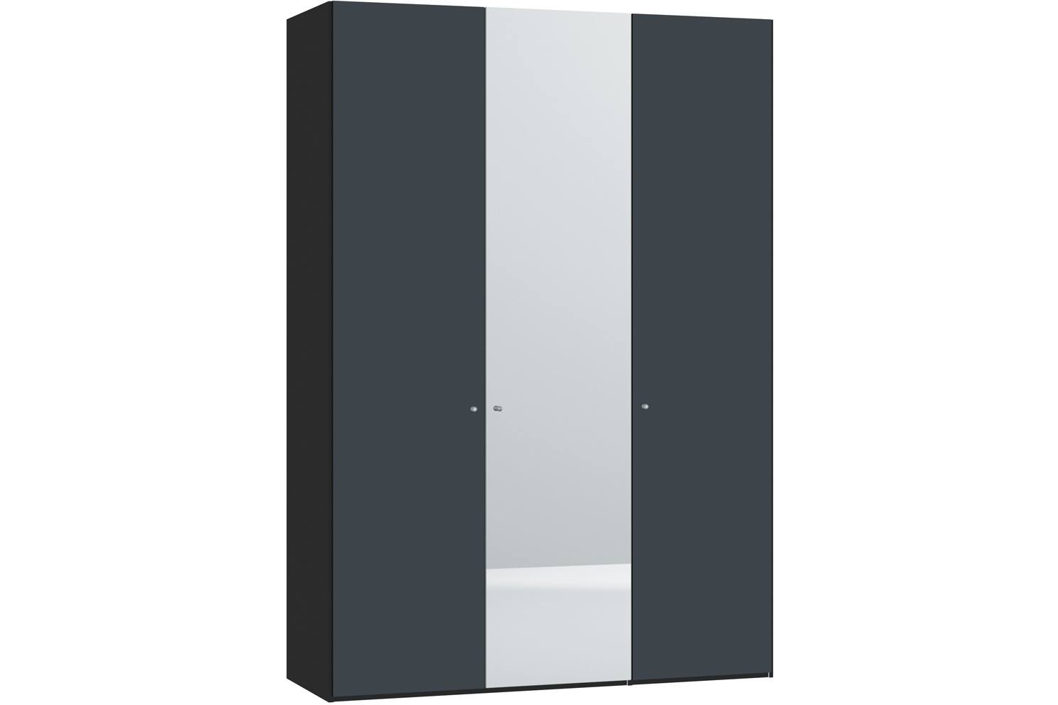 Laura Hinged 3 Door Wardrobe 152Cm | Antracite Glass + Mirror