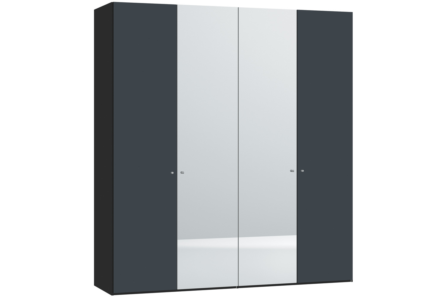 Laura Hinged 4 Door Wardrobe 203Cm | Antracite Glass + Mirror
