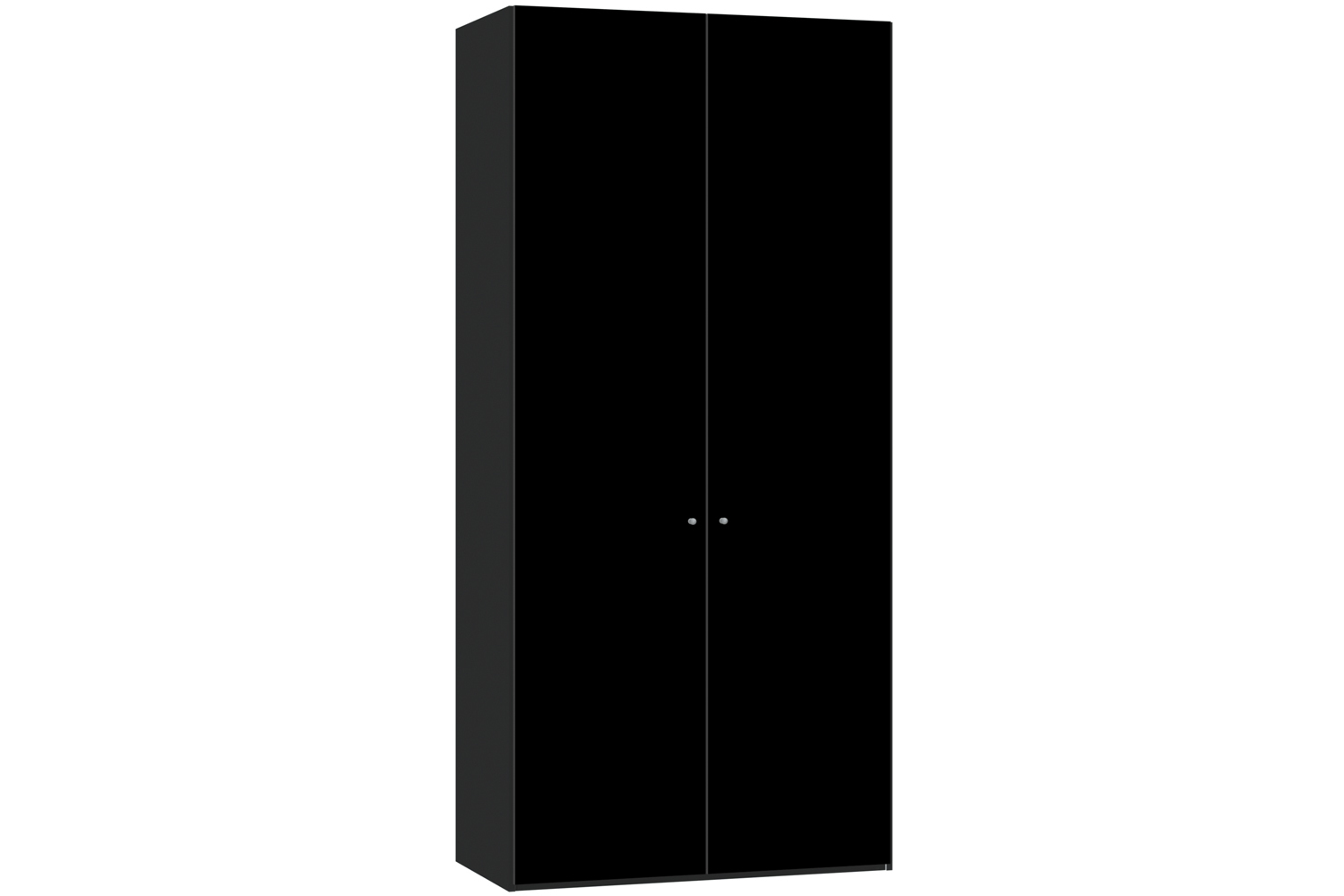 Janet Hinged 2 Door Wardrobe 102Cm | Black Glass