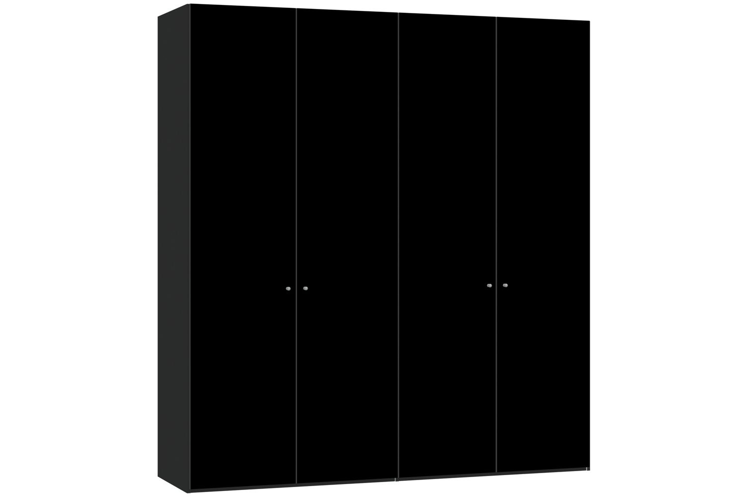 Janet Hinged 4 Door Wardrobe 203Cm | Black Glass