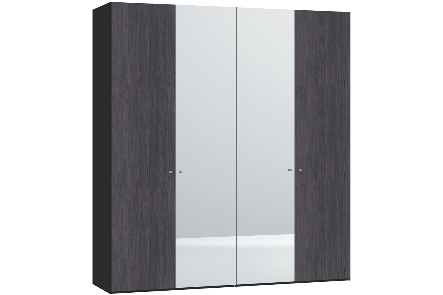 Lucy Hinged 4 Door Wardrobe 203Cm | Fino Antracite + Mirror